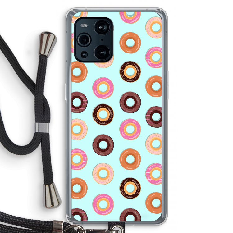 Donuts: Oppo Find X3 Pro Transparant Hoesje met koord