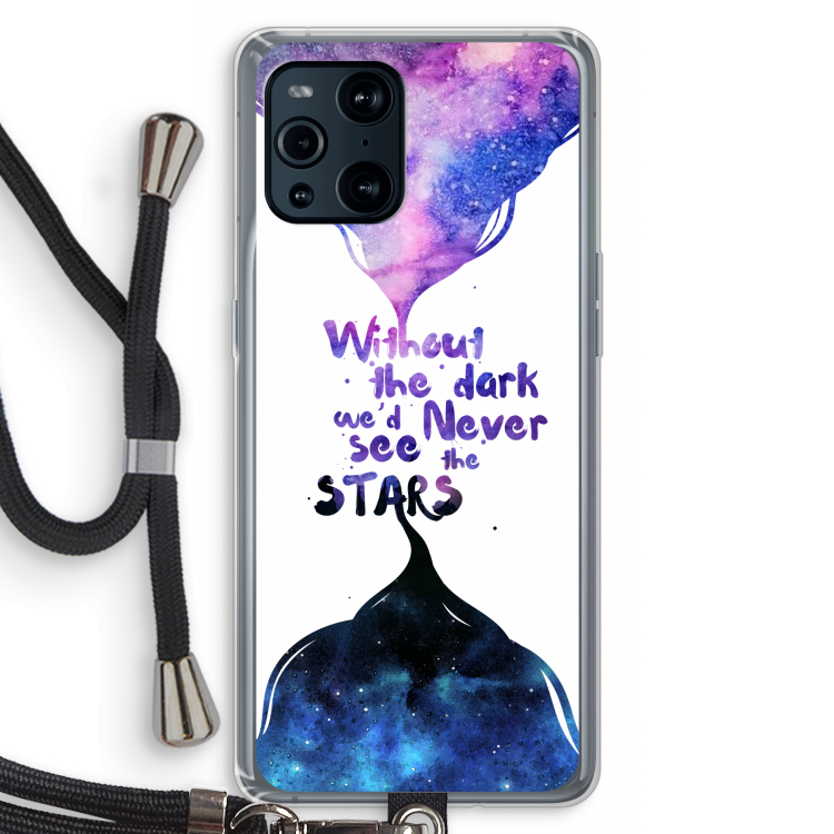 Stars quote: Oppo Find X3 Pro Transparant Hoesje met koord