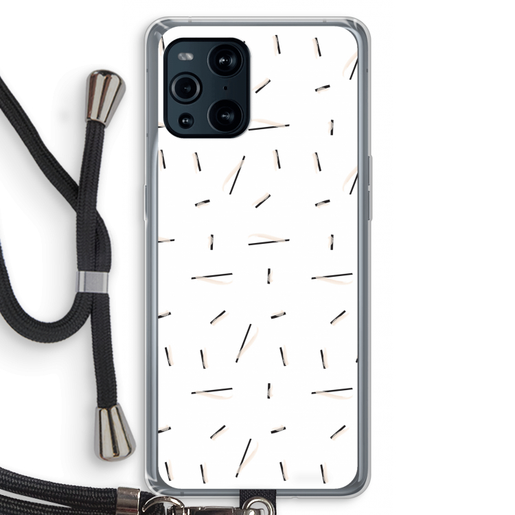 Hipster stripes: Oppo Find X3 Pro Transparant Hoesje met koord
