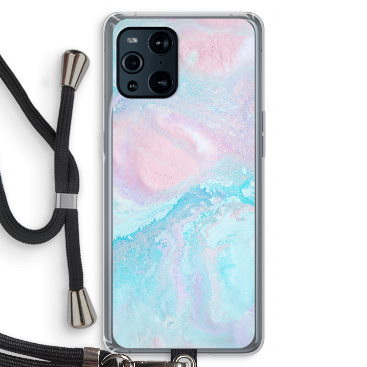 Fantasie pastel: Oppo Find X3 Pro Transparant Hoesje met koord
