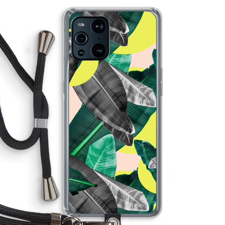 Fantasie jungle: Oppo Find X3 Pro Transparant Hoesje met koord