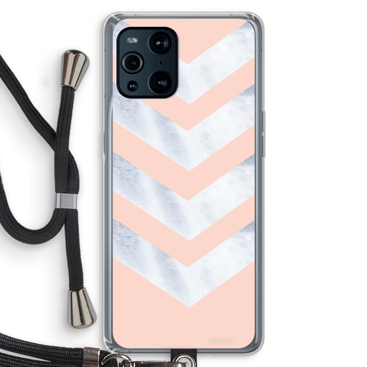 Marmeren pijlen: Oppo Find X3 Pro Transparant Hoesje met koord