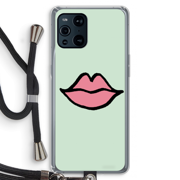 Kusje: Oppo Find X3 Pro Transparant Hoesje met koord