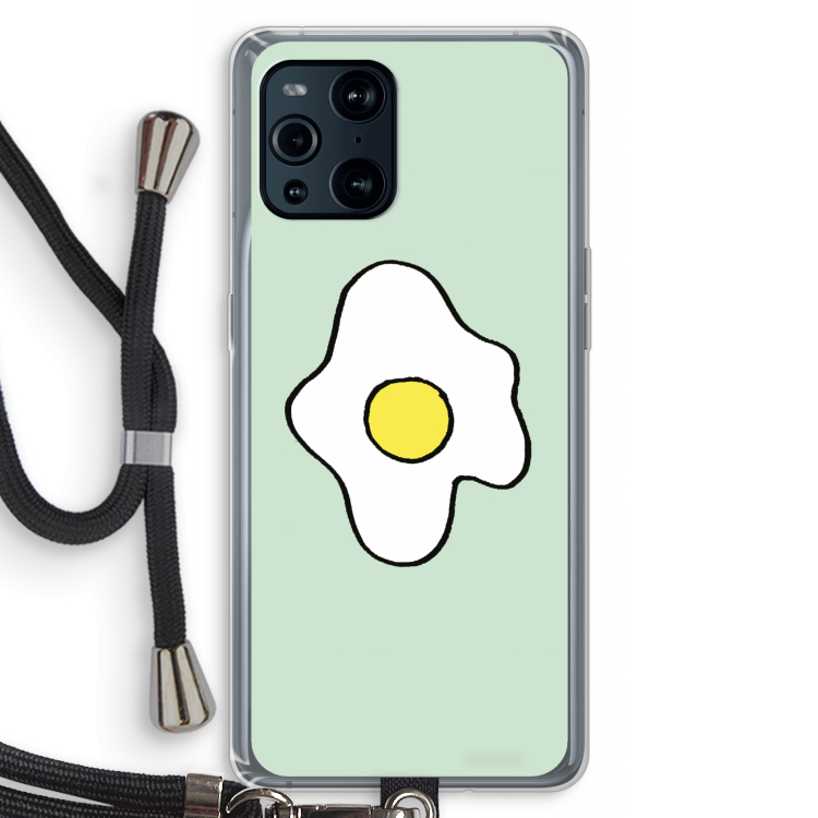 Spiegelei: Oppo Find X3 Pro Transparant Hoesje met koord