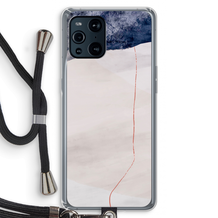 Stone White: Oppo Find X3 Pro Transparant Hoesje met koord