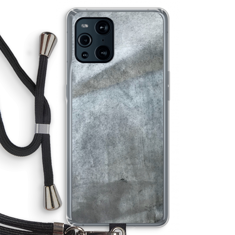 Grey Stone: Oppo Find X3 Pro Transparant Hoesje met koord