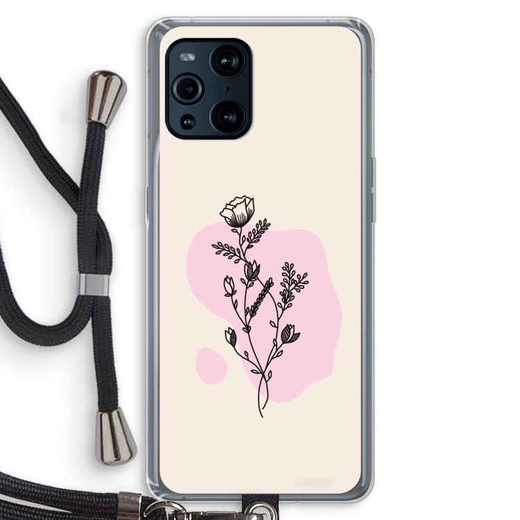Roses are red: Oppo Find X3 Pro Transparant Hoesje met koord