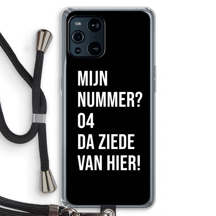Da ziede van hier - Zwart: Oppo Find X3 Pro Transparant Hoesje met koord
