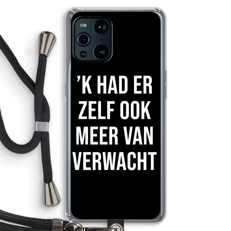 Meer verwacht - Zwart: Oppo Find X3 Pro Transparant Hoesje met koord