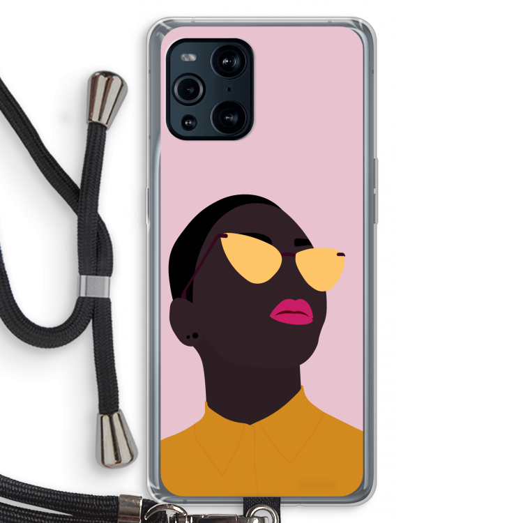 Yellow glasses: Oppo Find X3 Pro Transparant Hoesje met koord