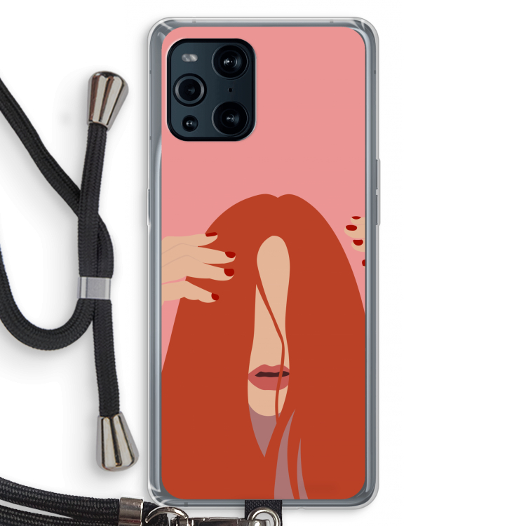 Woke up like this: Oppo Find X3 Pro Transparant Hoesje met koord