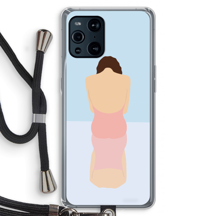Mirror: Oppo Find X3 Pro Transparant Hoesje met koord
