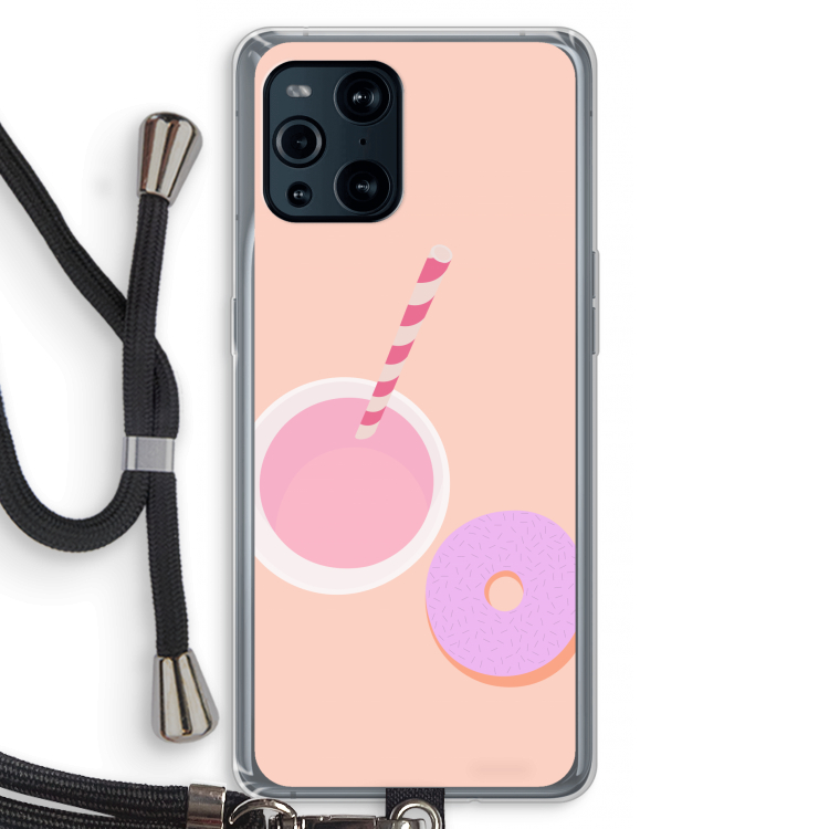 Donut: Oppo Find X3 Pro Transparant Hoesje met koord