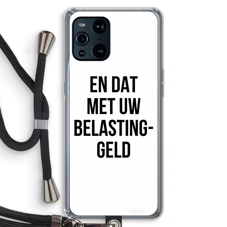Belastinggeld: Oppo Find X3 Pro Transparant Hoesje met koord