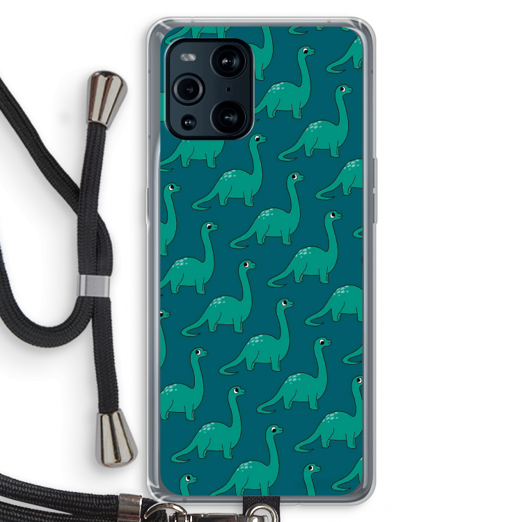 Diplodocus: Oppo Find X3 Pro Transparant Hoesje met koord