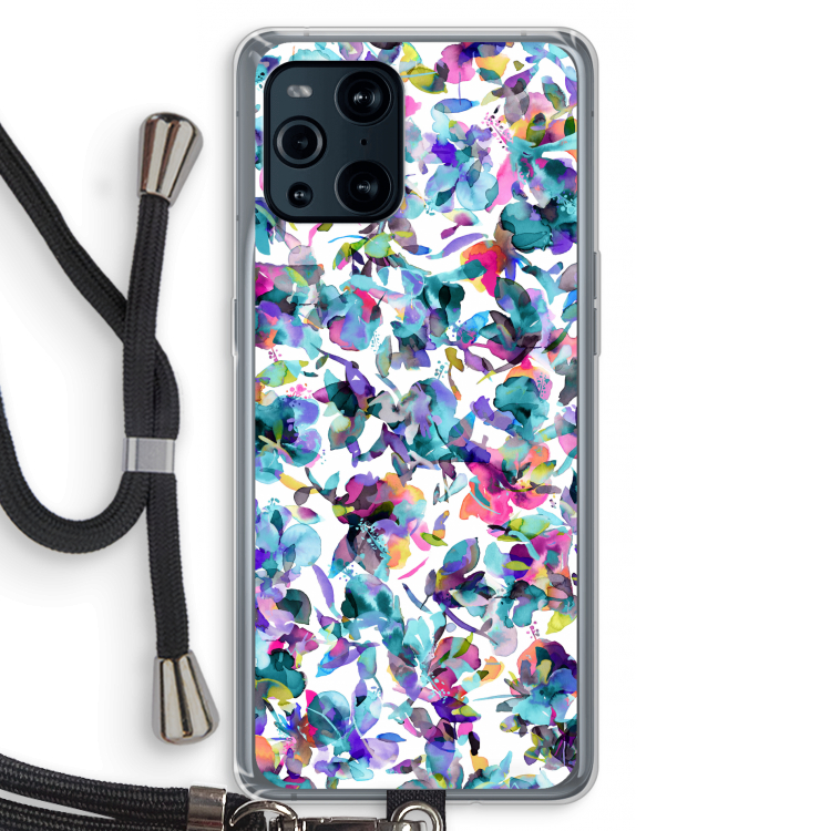 Hibiscus Flowers: Oppo Find X3 Pro Transparant Hoesje met koord