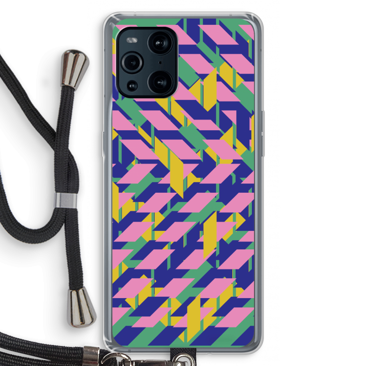 Skew Blush 1: Oppo Find X3 Pro Transparant Hoesje met koord