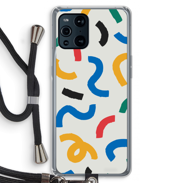 Illustratieve pop 2: Oppo Find X3 Pro Transparant Hoesje met koord