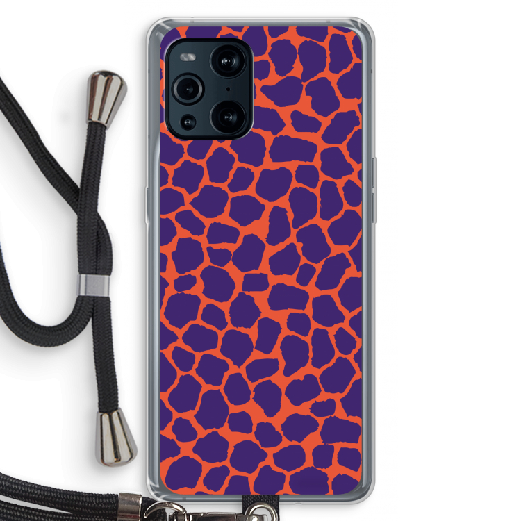 Purple Giraffe: Oppo Find X3 Pro Transparant Hoesje met koord
