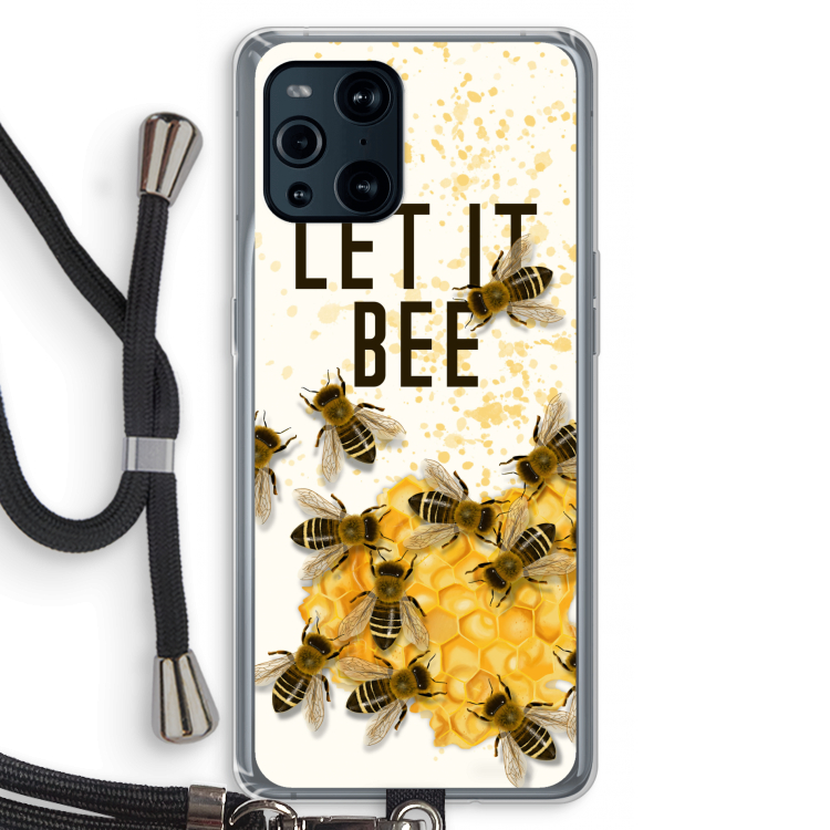 Let it bee: Oppo Find X3 Pro Transparant Hoesje met koord