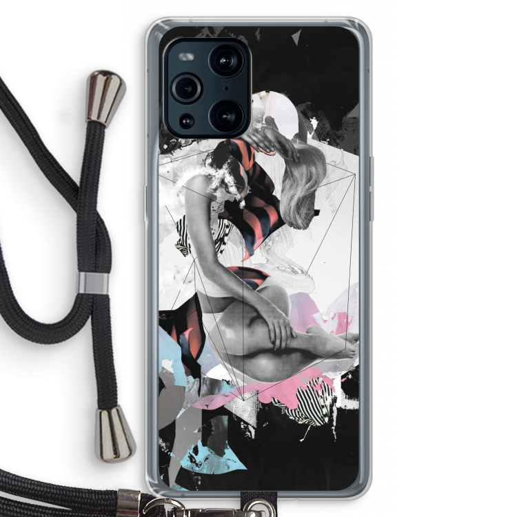 Camouflage de sommeil: Oppo Find X3 Pro Transparant Hoesje met koord