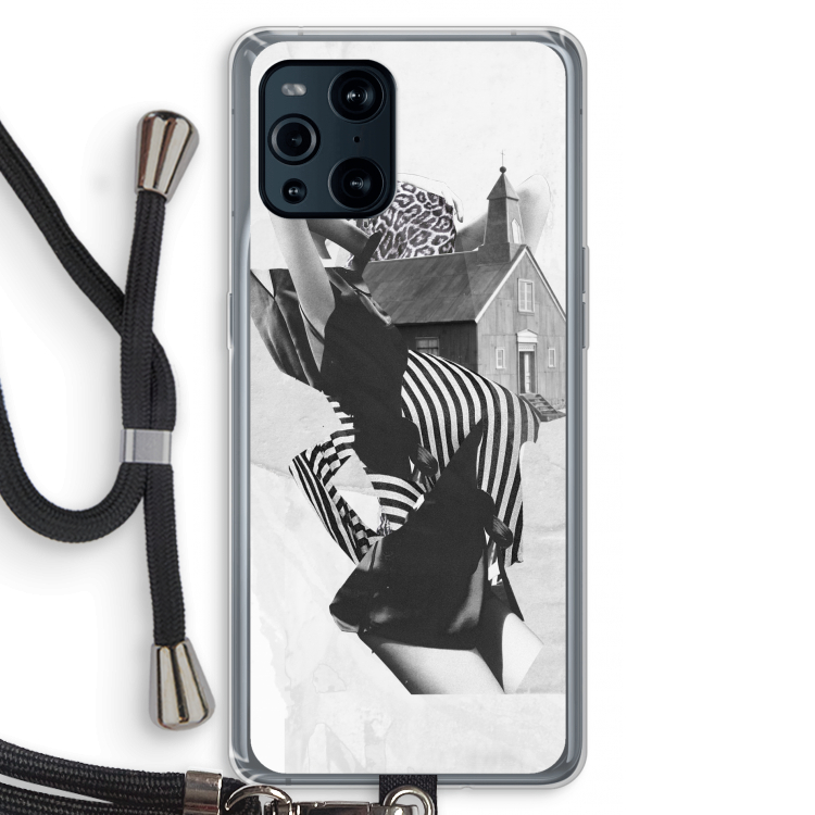 House: Oppo Find X3 Pro Transparant Hoesje met koord