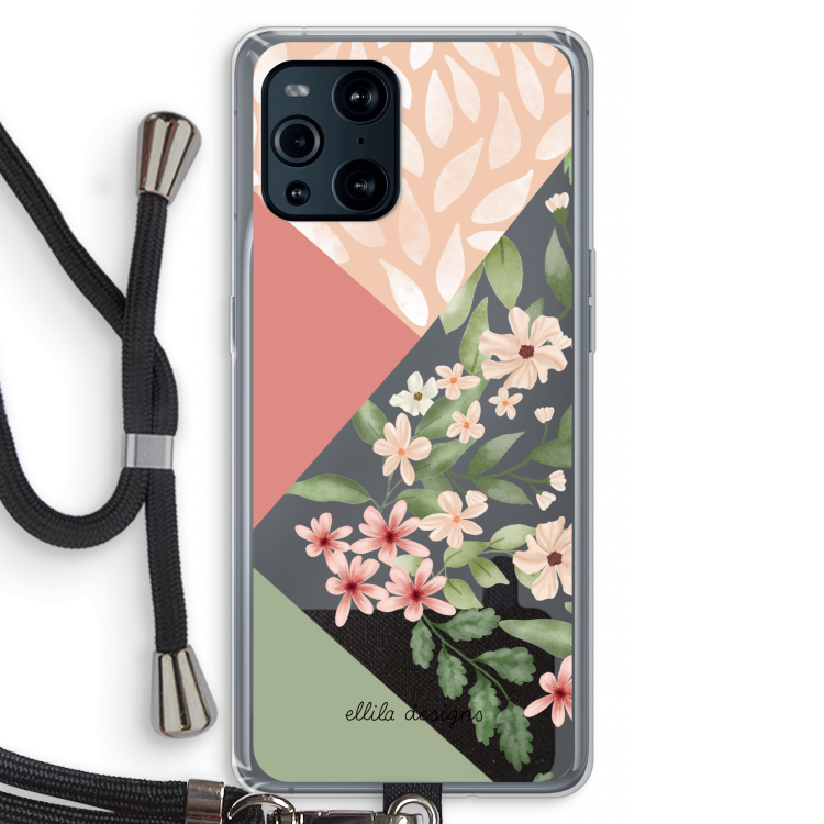 Sweet heaven geometrics: Oppo Find X3 Pro Transparant Hoesje met koord