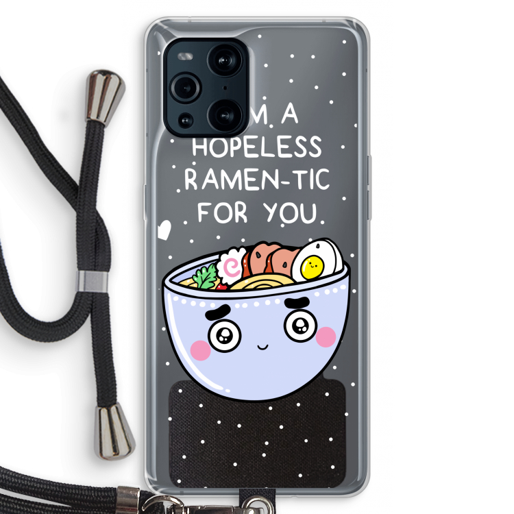 I'm A Hopeless Ramen-Tic For You: Oppo Find X3 Pro Transparant Hoesje met koord