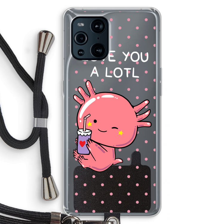 Love You A Lotl: Oppo Find X3 Pro Transparant Hoesje met koord