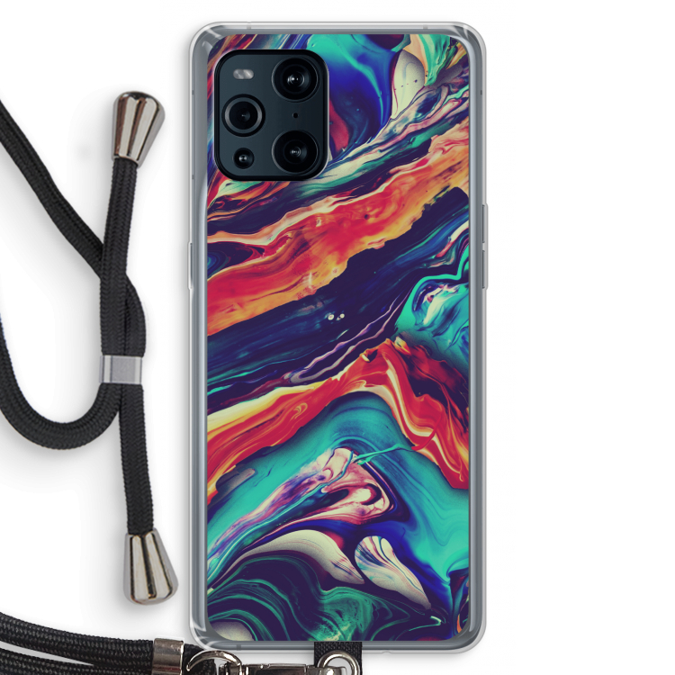 Chameleon Sun: Oppo Find X3 Pro Transparant Hoesje met koord