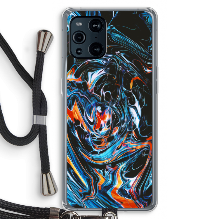 Black Unicorn: Oppo Find X3 Pro Transparant Hoesje met koord