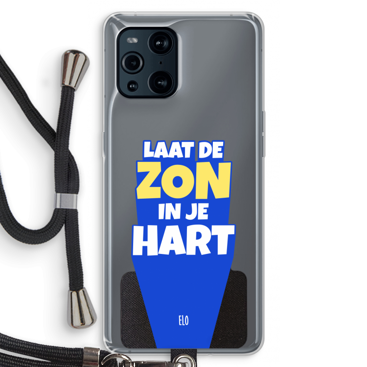 Laat de zon in je hart: Oppo Find X3 Pro Transparant Hoesje met koord