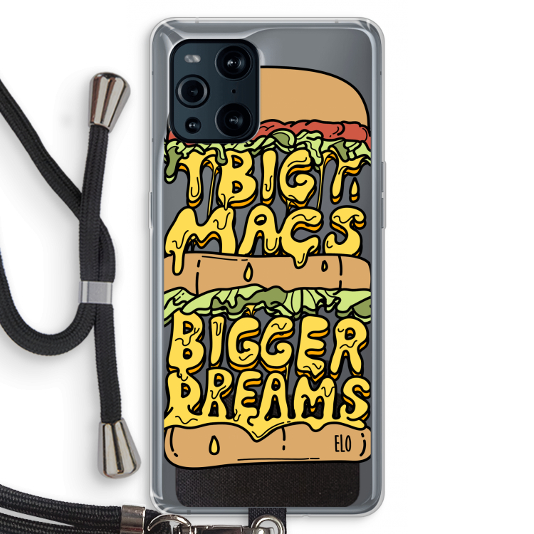 Big Macs Bigger Dreams: Oppo Find X3 Pro Transparant Hoesje met koord