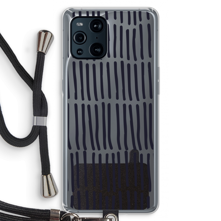 Moroccan stripes: Oppo Find X3 Pro Transparant Hoesje met koord