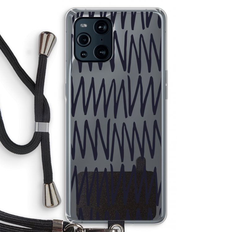 Marrakech Zigzag: Oppo Find X3 Pro Transparant Hoesje met koord