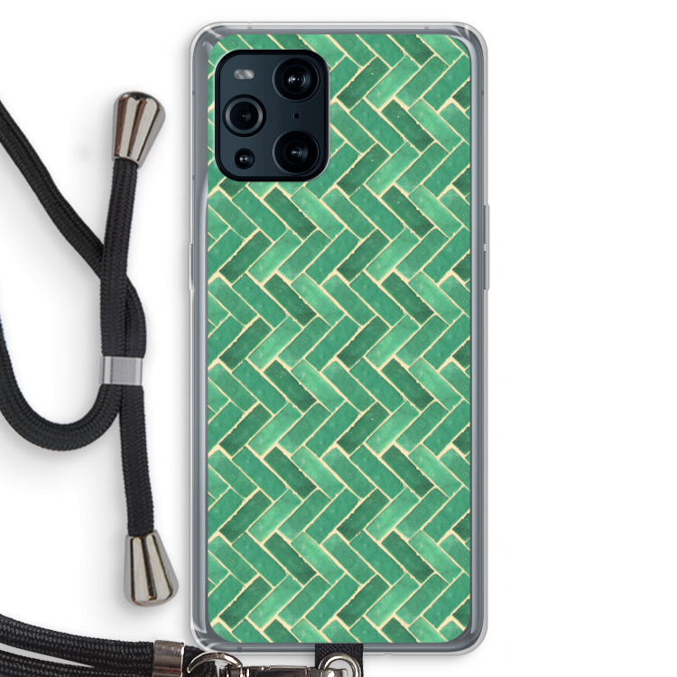 Moroccan tiles 2: Oppo Find X3 Pro Transparant Hoesje met koord