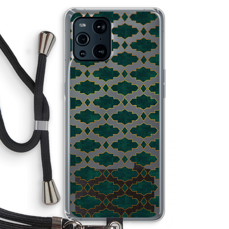 Moroccan tiles: Oppo Find X3 Pro Transparant Hoesje met koord