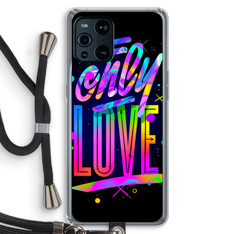 Only Love: Oppo Find X3 Pro Transparant Hoesje met koord