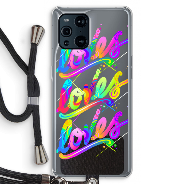 Loves: Oppo Find X3 Pro Transparant Hoesje met koord