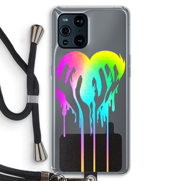 Hold My Heart: Oppo Find X3 Pro Transparant Hoesje met koord