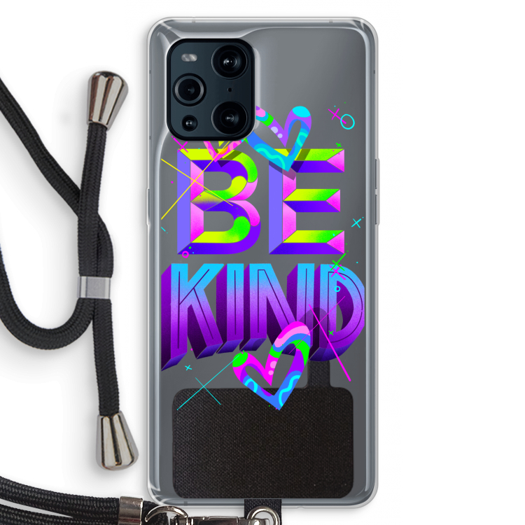 Be Kind: Oppo Find X3 Pro Transparant Hoesje met koord