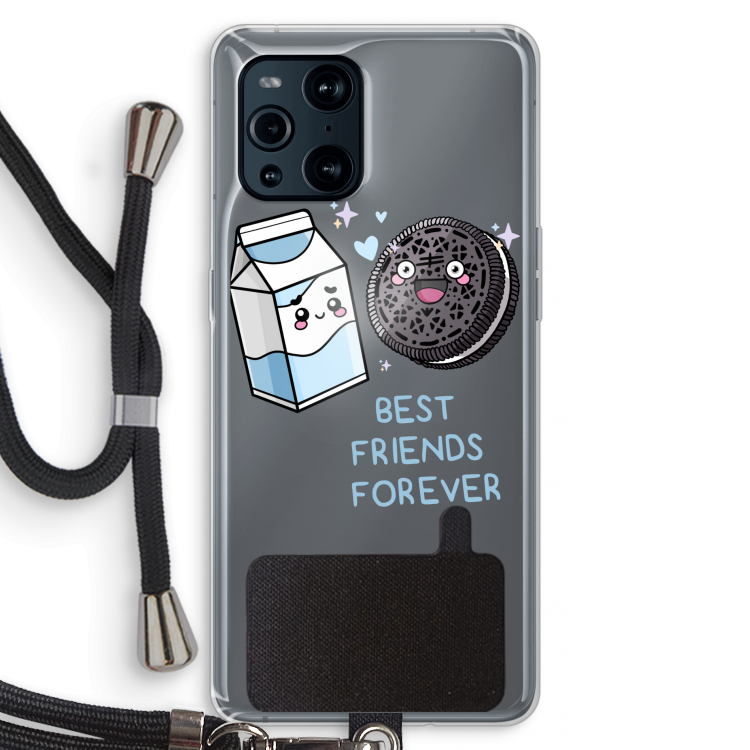 Best Friend Forever: Oppo Find X3 Pro Transparant Hoesje met koord