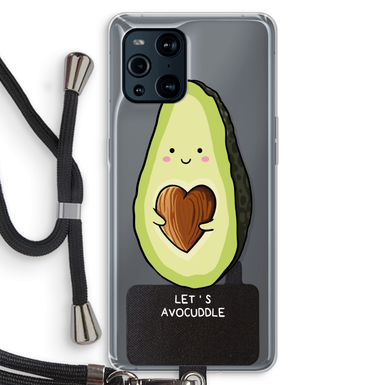 Avocuddle: Oppo Find X3 Pro Transparant Hoesje met koord
