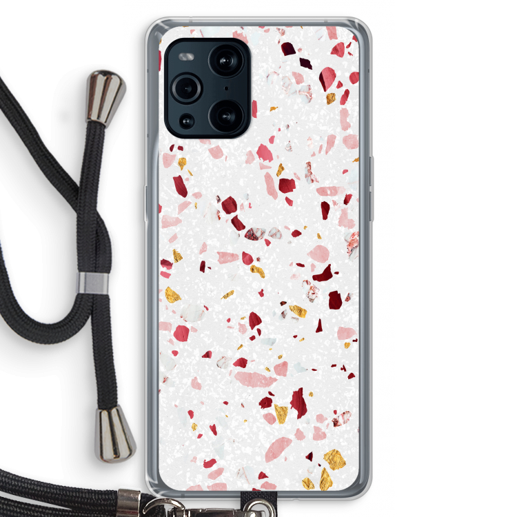 Terrazzo N°9: Oppo Find X3 Pro Transparant Hoesje met koord