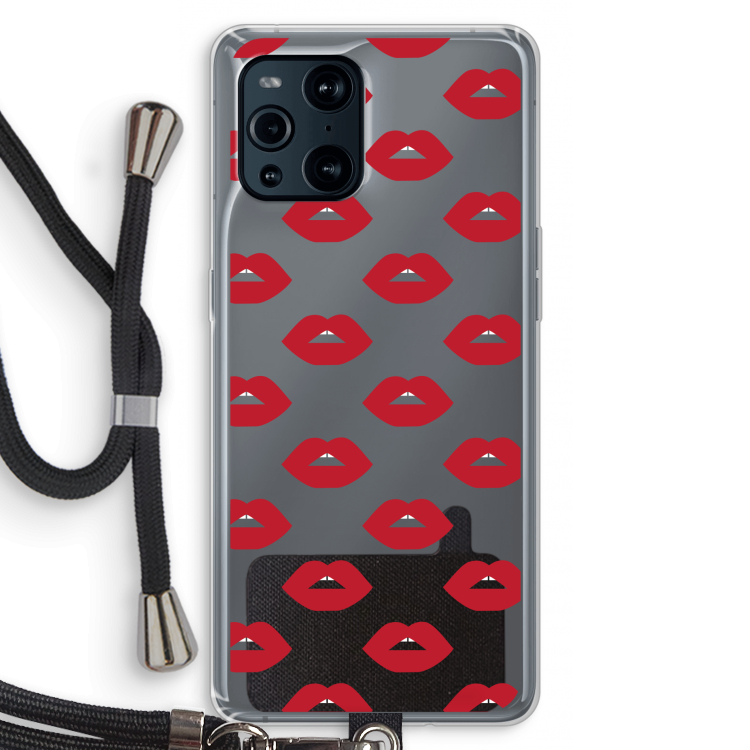 Lips: Oppo Find X3 Pro Transparant Hoesje met koord