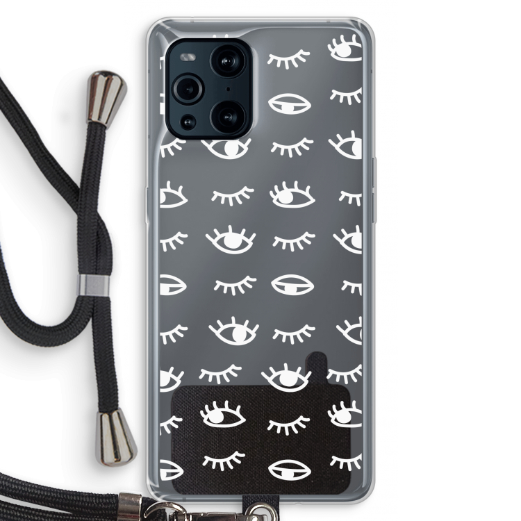 Eye pattern #3: Oppo Find X3 Pro Transparant Hoesje met koord