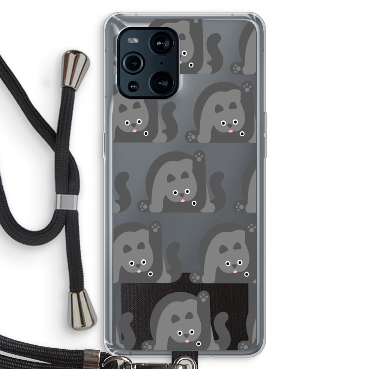 Cats: Oppo Find X3 Pro Transparant Hoesje met koord