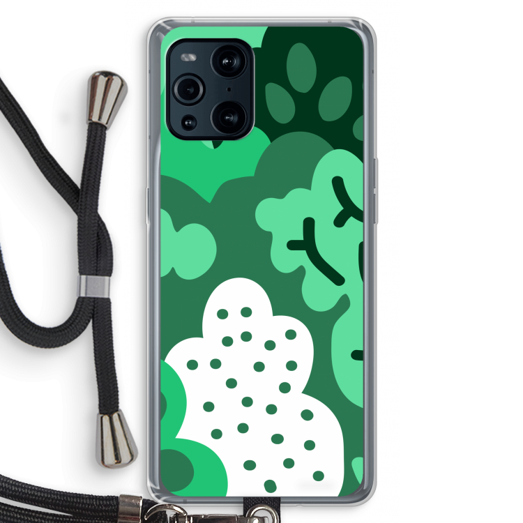 Bushes: Oppo Find X3 Pro Transparant Hoesje met koord