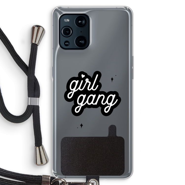 Girl Gang: Oppo Find X3 Pro Transparant Hoesje met koord