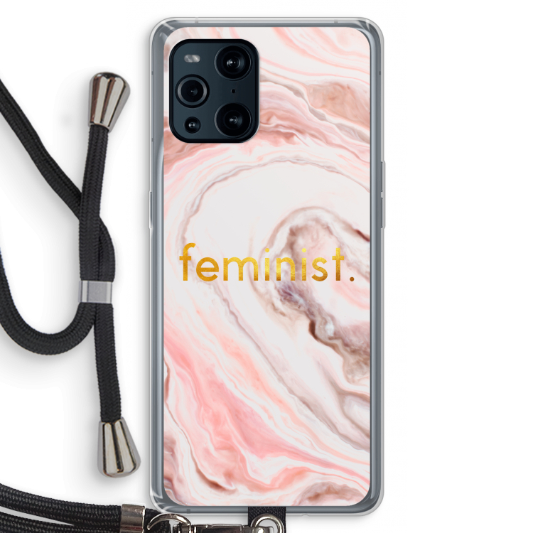 Feminist: Oppo Find X3 Pro Transparant Hoesje met koord